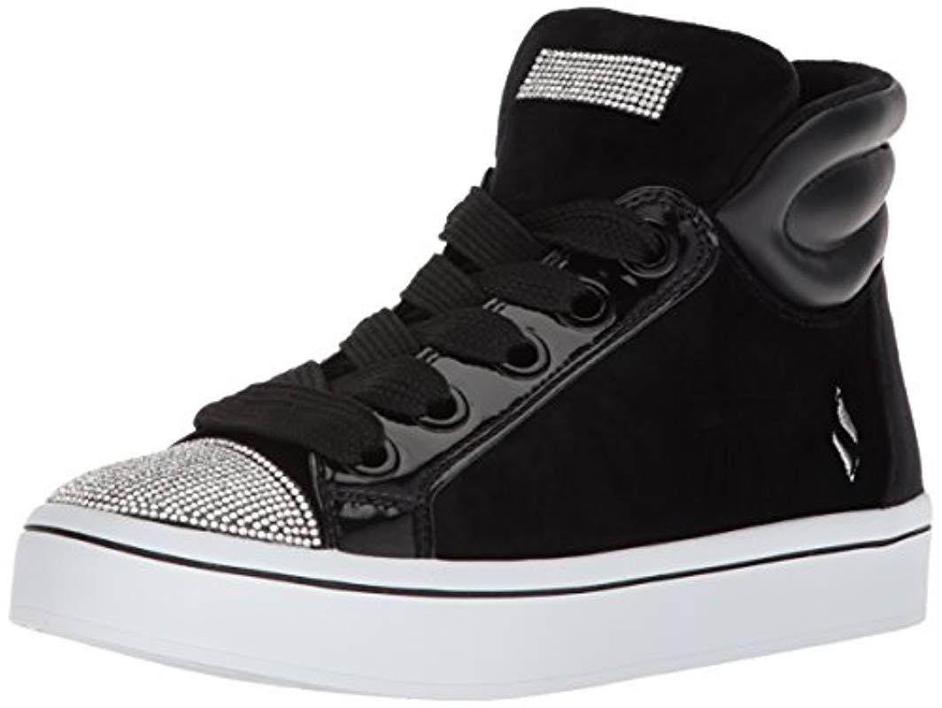 Skechers Hi-lite-velvet With Rhinestone Sneaker in Black | Lyst