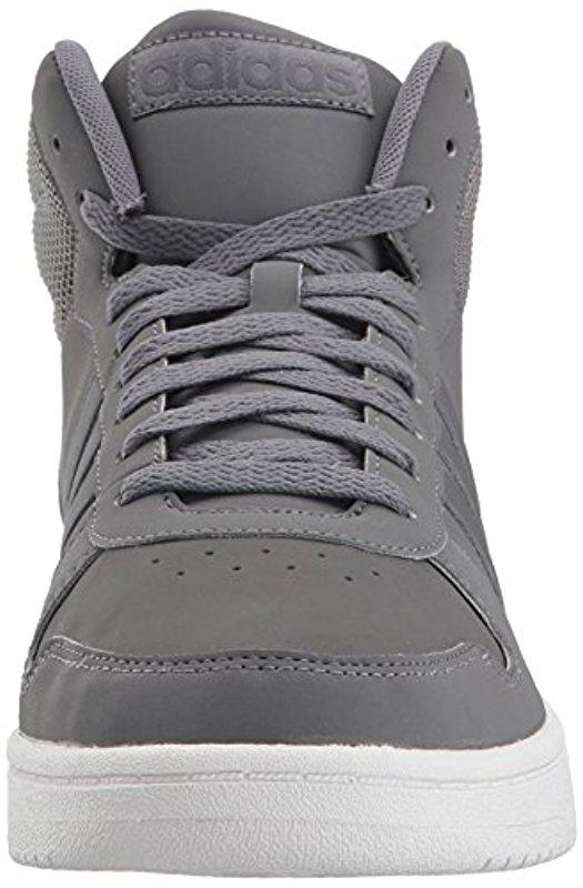 adidas Leather Vs Hoops Mid 2.0 in Grey /Grey /Grey (Gray) for Men - Lyst