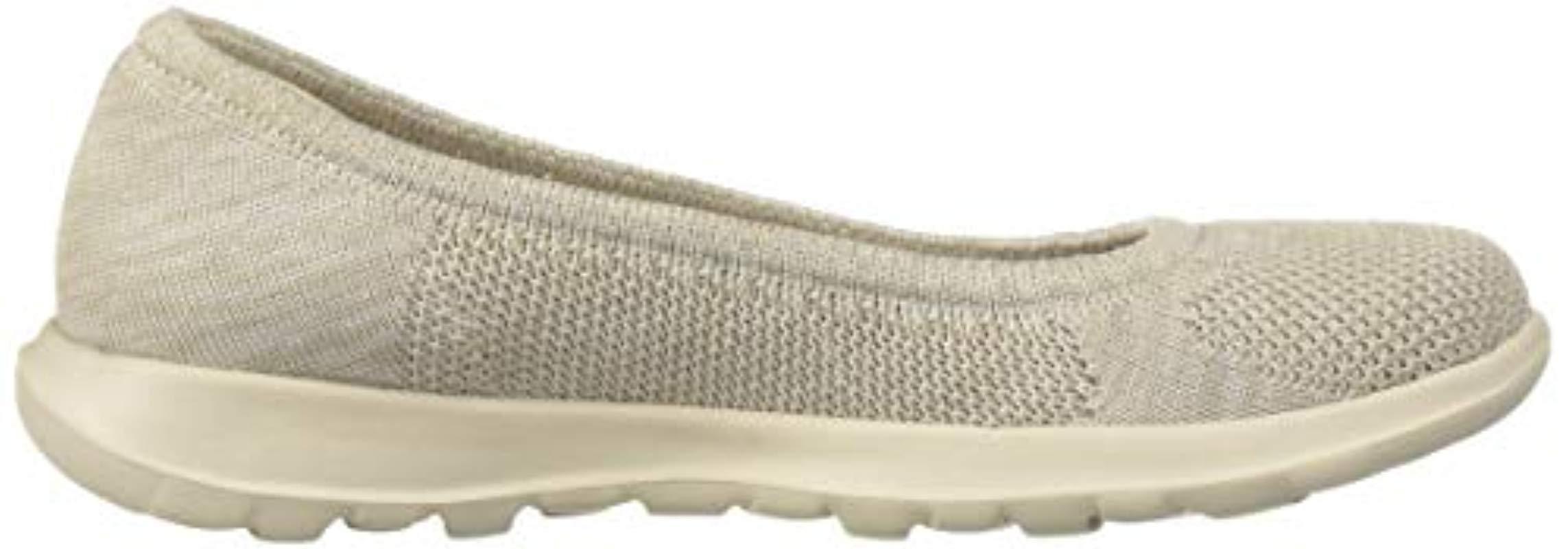 Skechers Go Walk Lite-16352 Ballet Flat in Natural | Lyst