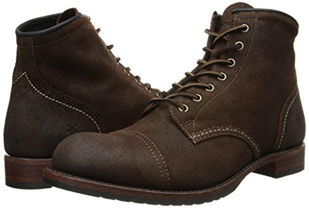 frye logan cap toe suede