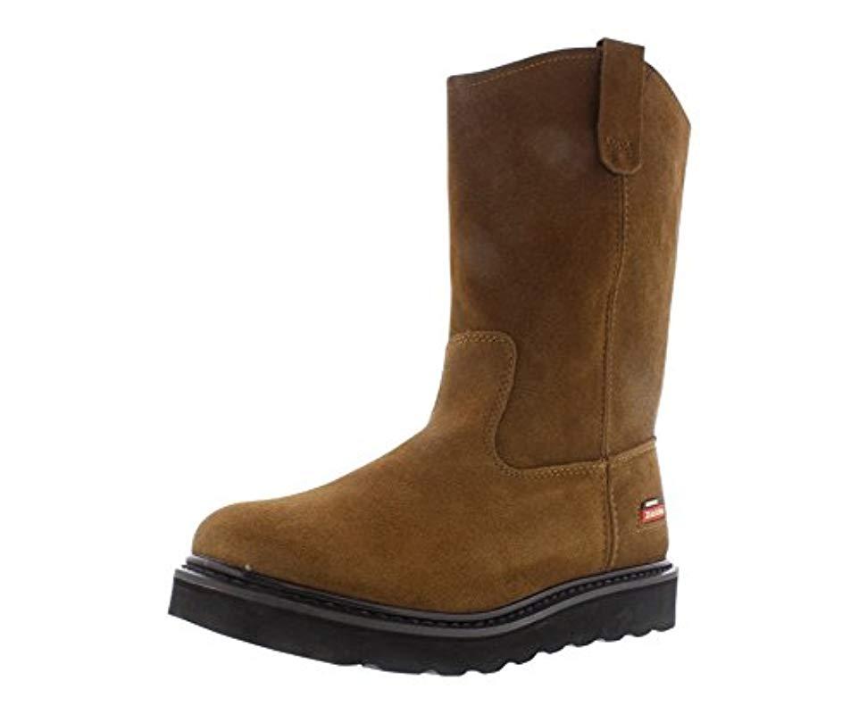 Dickies MAVERICK PT WELLINGTON Brown Suede Leather Pull On Boots