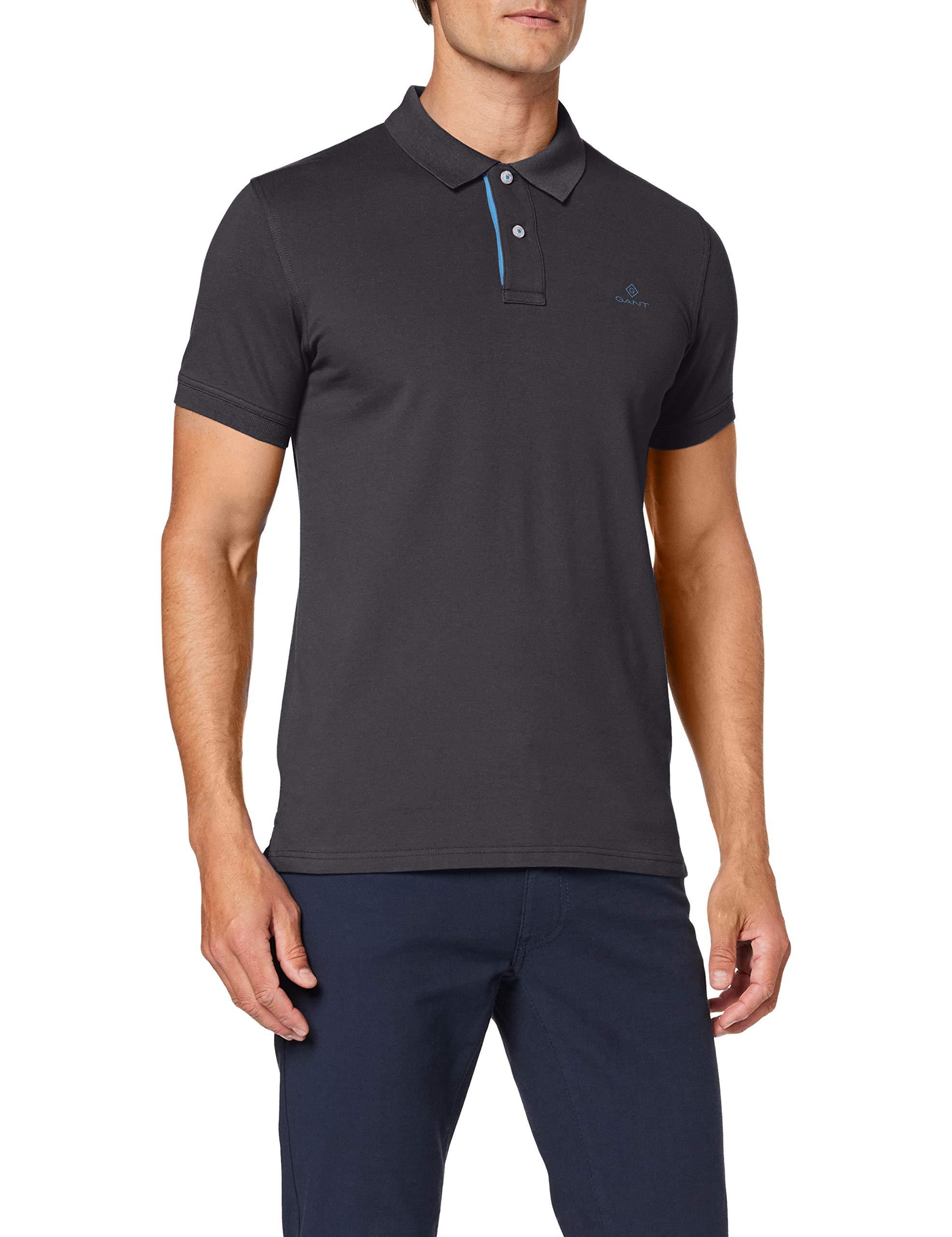 GANT Contrast Collar Pique Ss Rugger Polo Shirt in Grey (Dark Graphite 11)  (Grey) for Men - Save 50% - Lyst