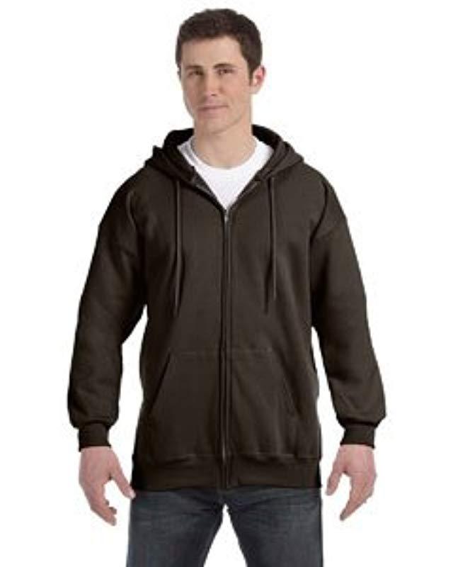 hanes brown zip up moletom com capuz