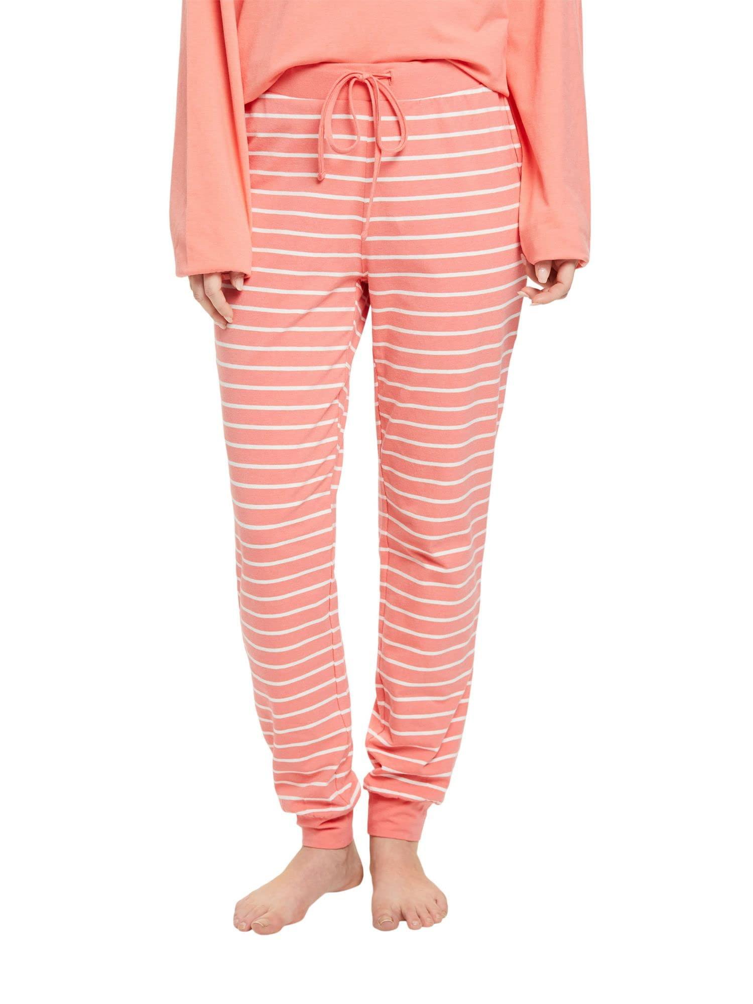 Esprit Pyjamabroek Y/d Streep Cotton Sus Long Pant,koraal 3,42 in het Roze  | Lyst NL
