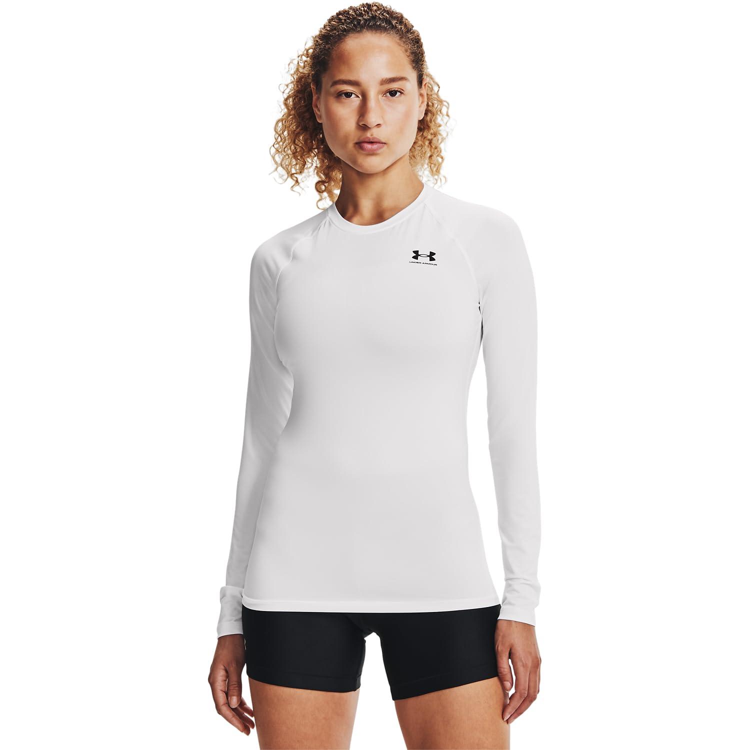 Under Armour Heatgear Compression Long-sleeve T-shirt in White | Lyst UK