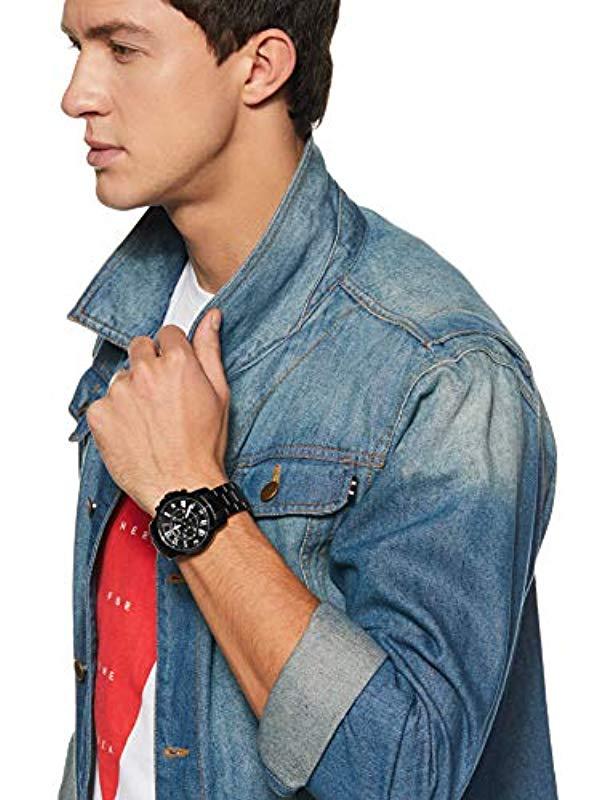 fossil men's grant quartz stainless steel and leather chronograph watch