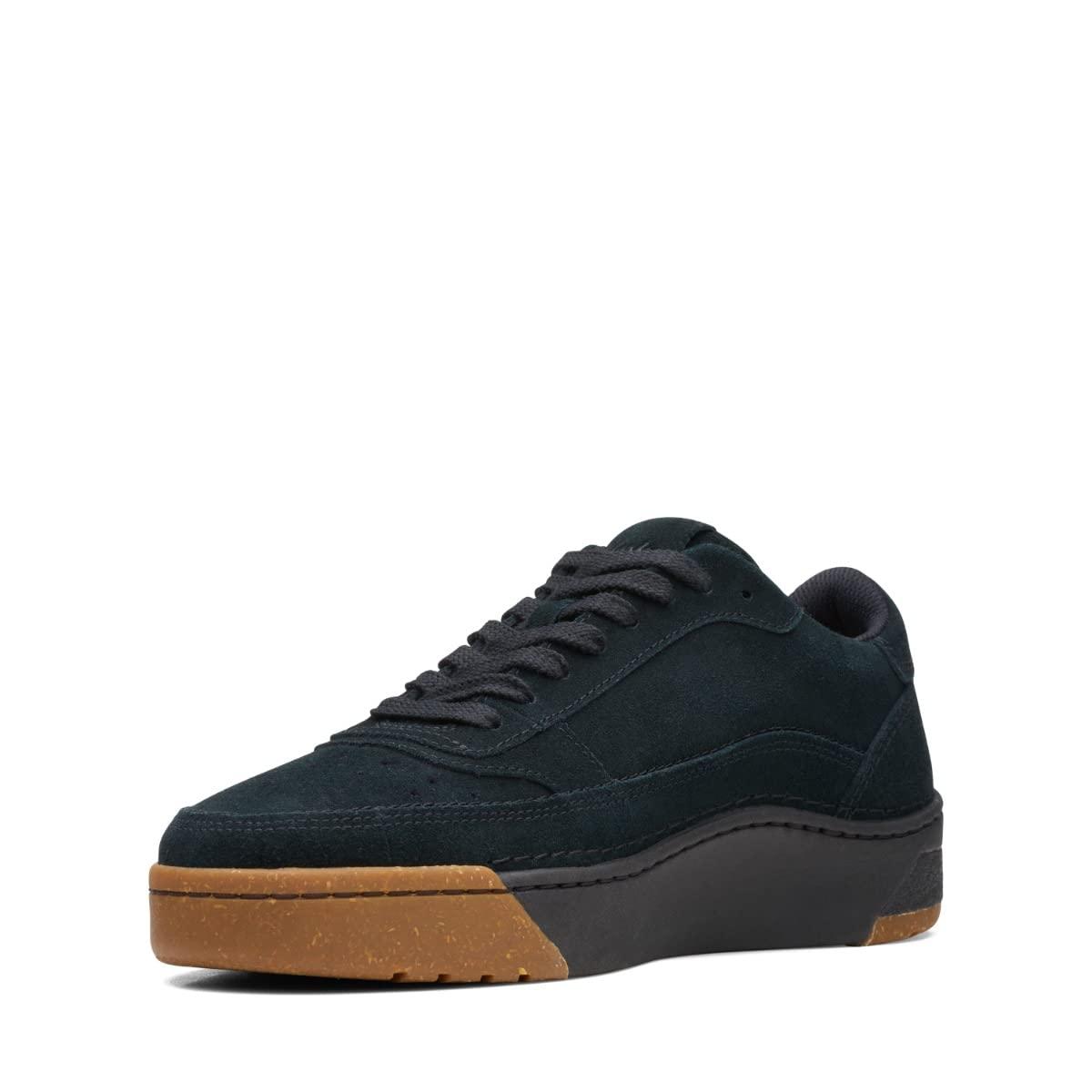 Clarks Craft Court Lace Suede Shoes In Black Standard Fit Size 91