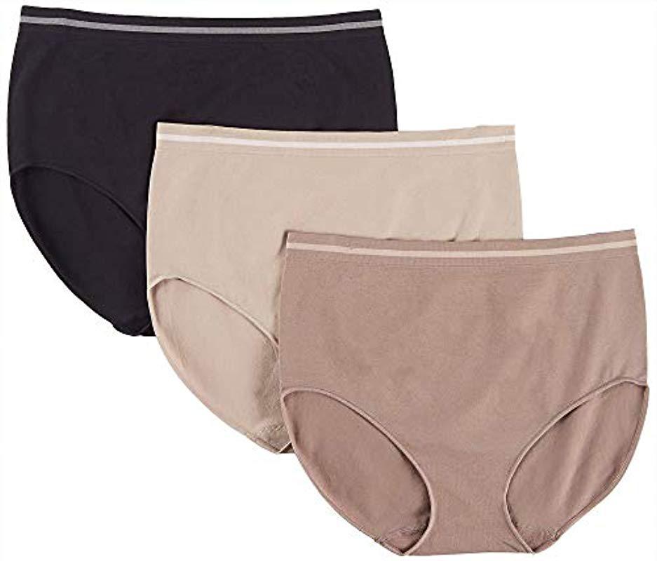 Ellen Tracy 3 Pack Seamless Tipping Full Brief Panty