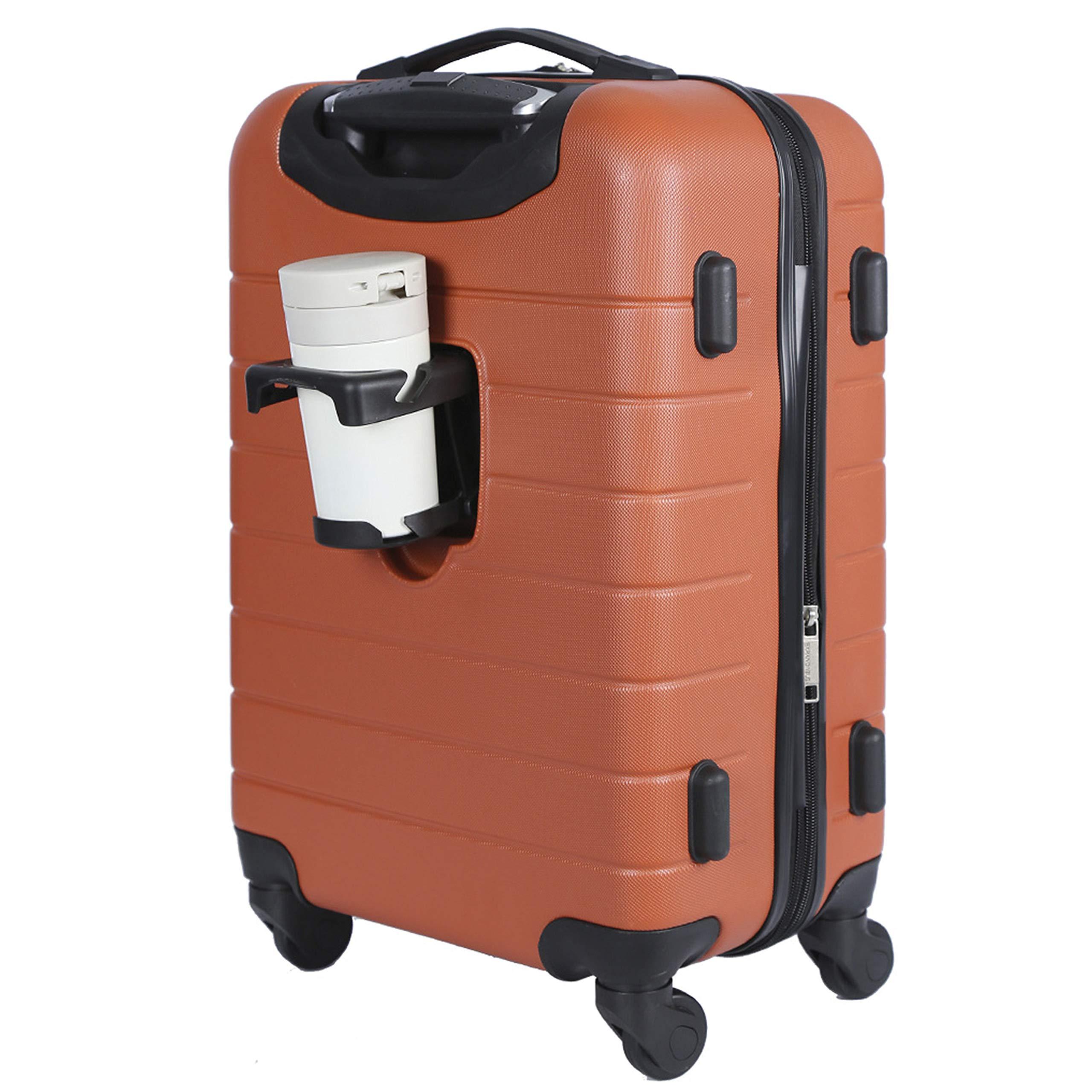 Wrangler Smart Luggage Set With Cup Holder And Usb Port in Orange