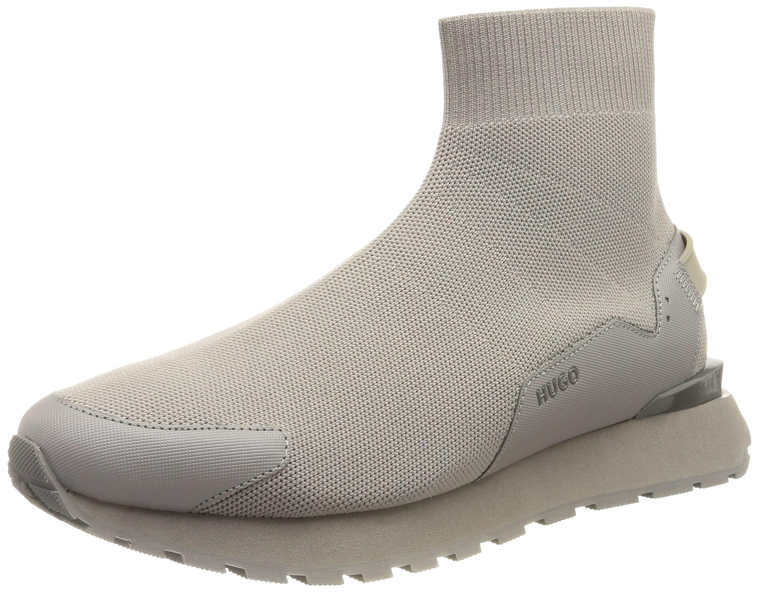 HUGO S Cubite Hito High-top Sock Trainers With Logo Loop Grey in Grey for  Men | Lyst UK