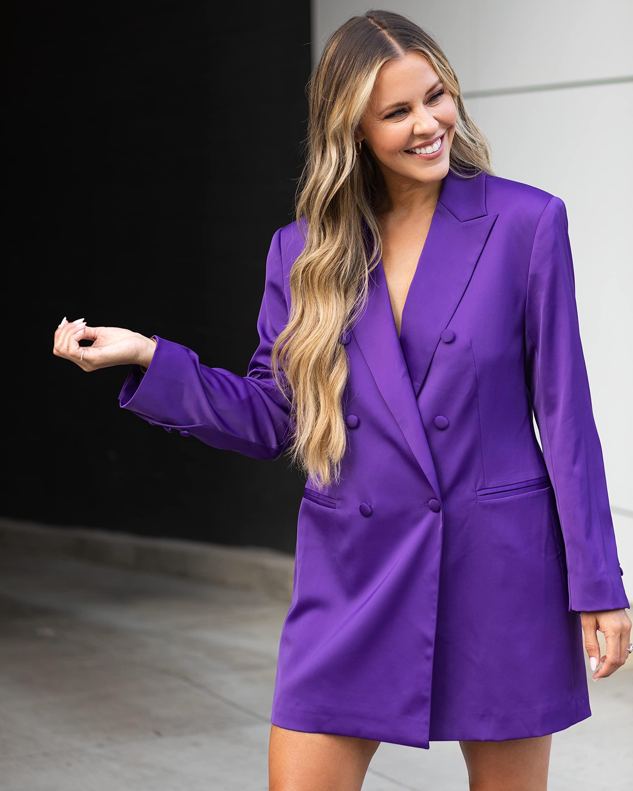 purple blazer dress