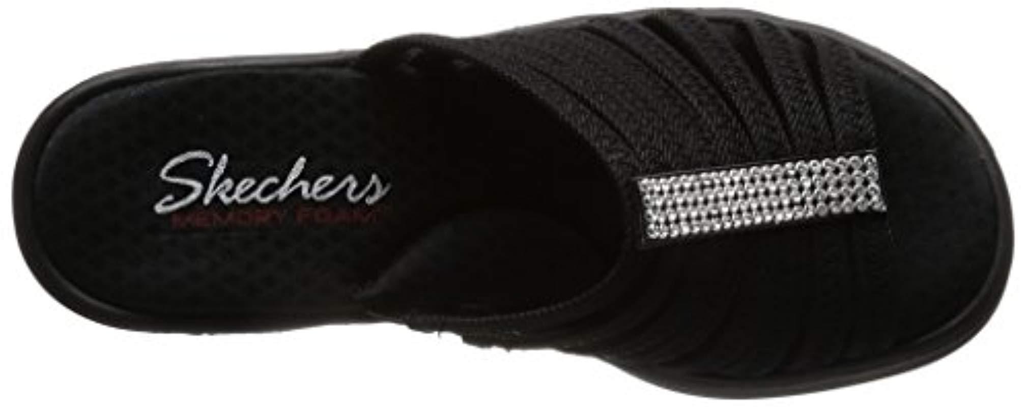 Skechers Rumblers Hot Shot Wedge Sandal in Black | Lyst UK