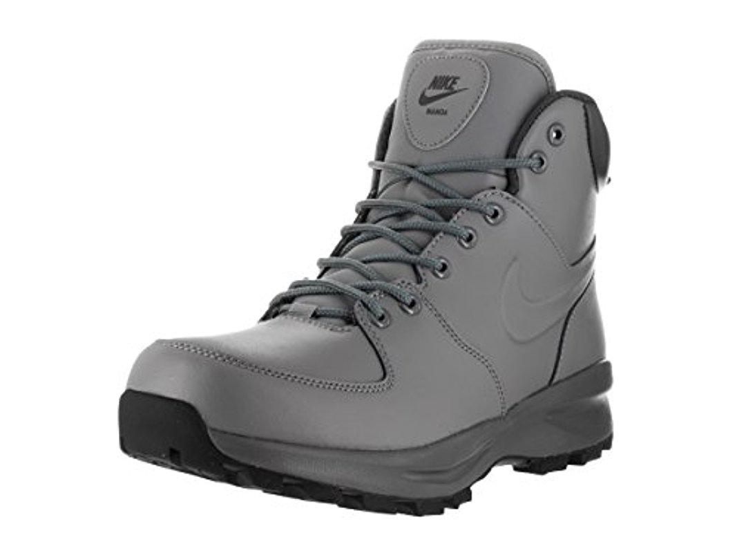 Nike Manoa Leather Hiking Boot in Cool Grey/Black (Black) for Men | Lyst