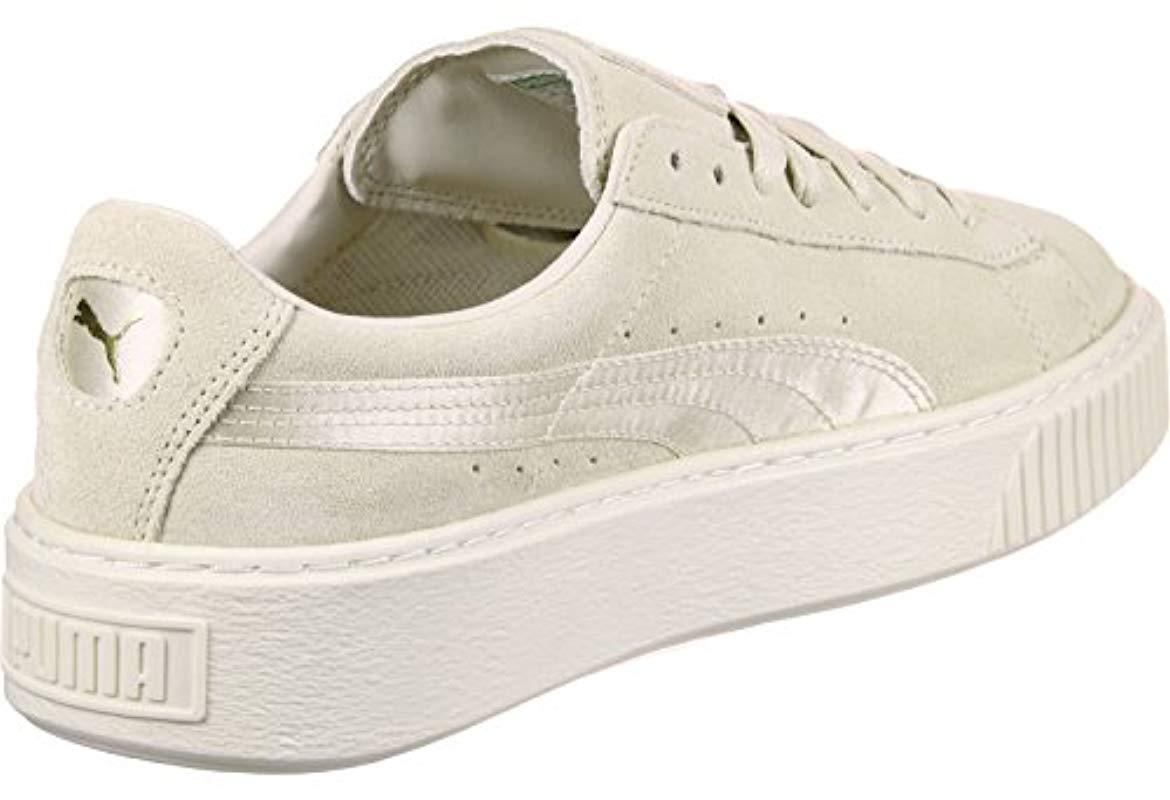 puma suede platform mono satin beige