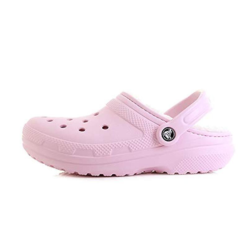 Baby pink lined crocs Clearance