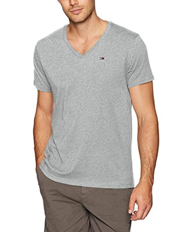 Tommy Hilfiger Denim Mens Short Sleeve V Neck T Shirt in Light Grey Heather  (Gray) for Men - Save 4% | Lyst