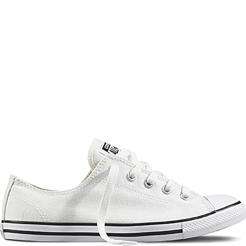 womens converse white all star dainty canvas trainers