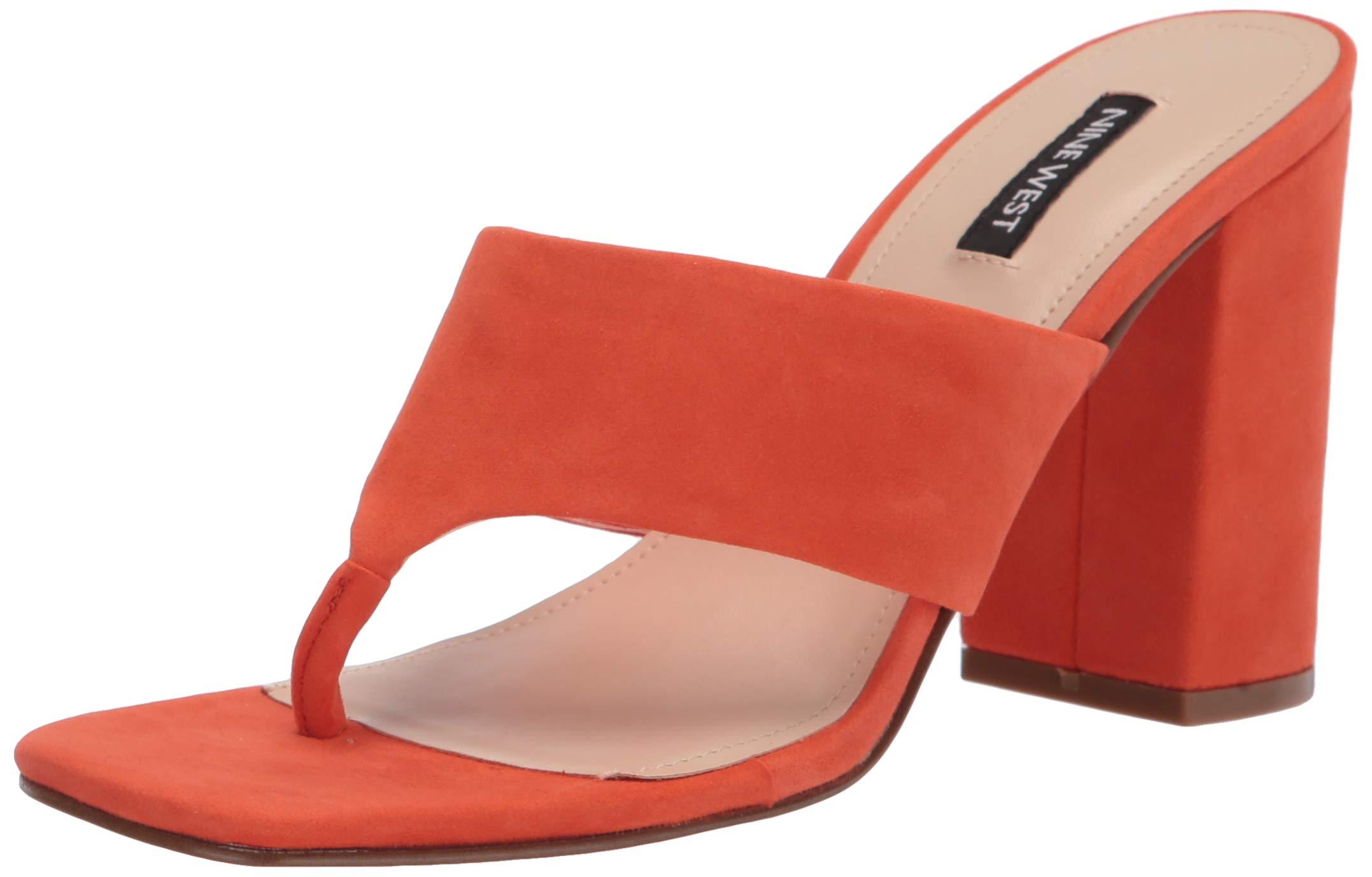 Nine West Gogo Heeled Sandal in Orange Suede (Orange) - Save 40% - Lyst