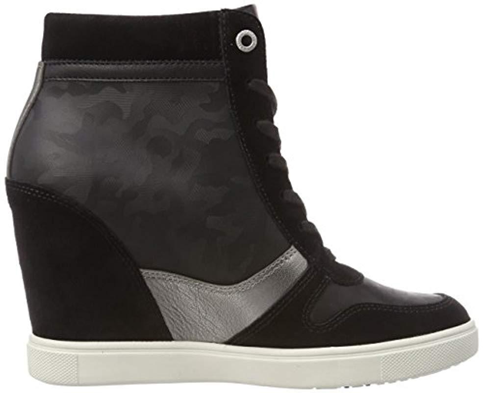 tommy hilfiger camo metallic wedge sneaker