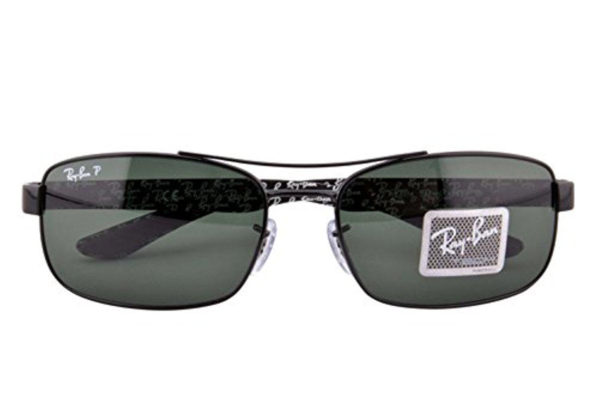 Ray-Ban Rb8316 Rectangular Carbon Fiber Sunglasses, Black/polarized Green,  62 Mm - Save 27% - Lyst
