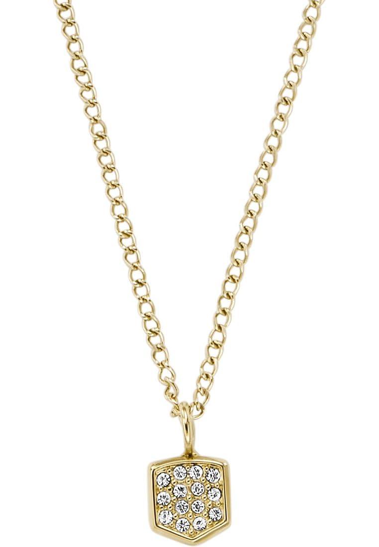 Collana Fossil Donna In Acciaio Oro Rosa Con Ciondolo Cuore E Cristalli - 40 Cm + Estensione - Foto 7