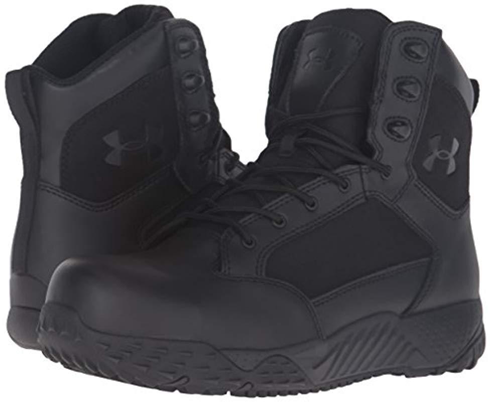 Under Armour Black Stellar Tactical Protect Boots UA Composite Toe Tac Boot 