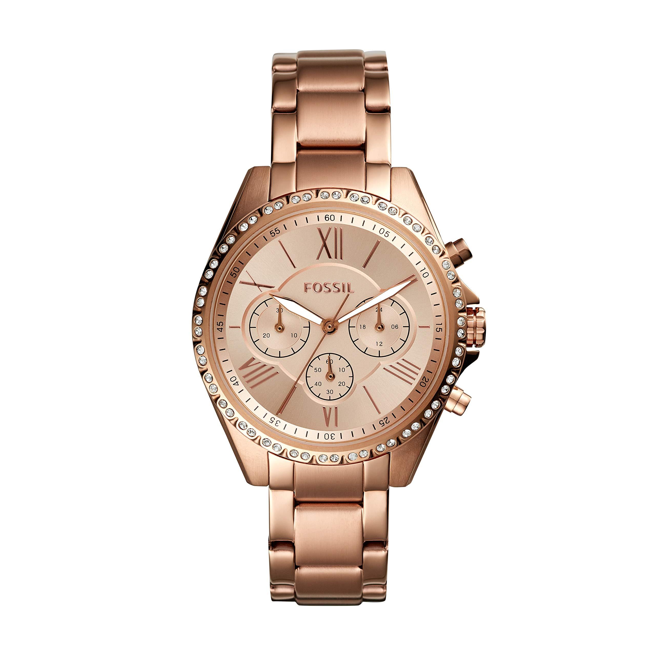fossil q rose gold watch