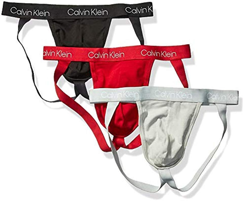 Calvin Klein Underwear Breathable Cotton Mesh Jock Straps 3 Pack for Men |  Lyst
