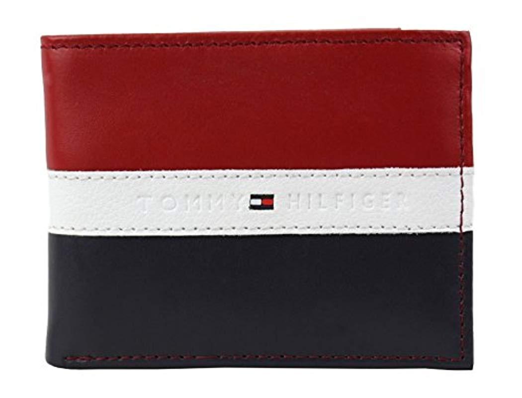 Tommy Hilfiger Billfold Wallet in Red for Men | Lyst
