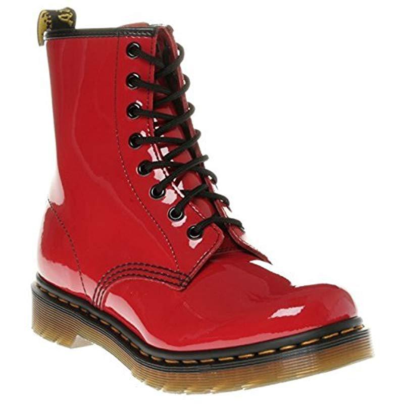 dr martens red patent boots