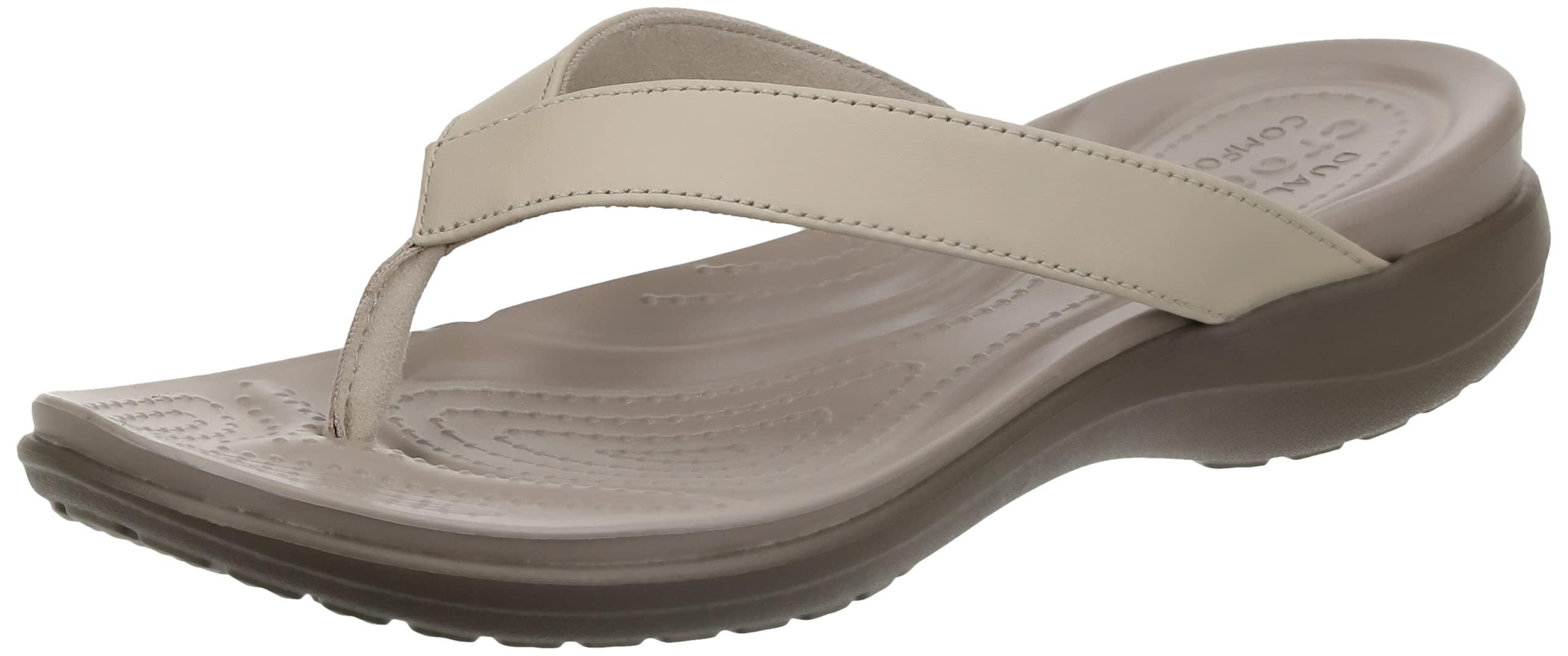 Crocs™ Capri V Flip Flop | Casual Sandal With Extra Soft Footbed And Soft  Leather Straps | Lightweight Beach Shoe | Lyst