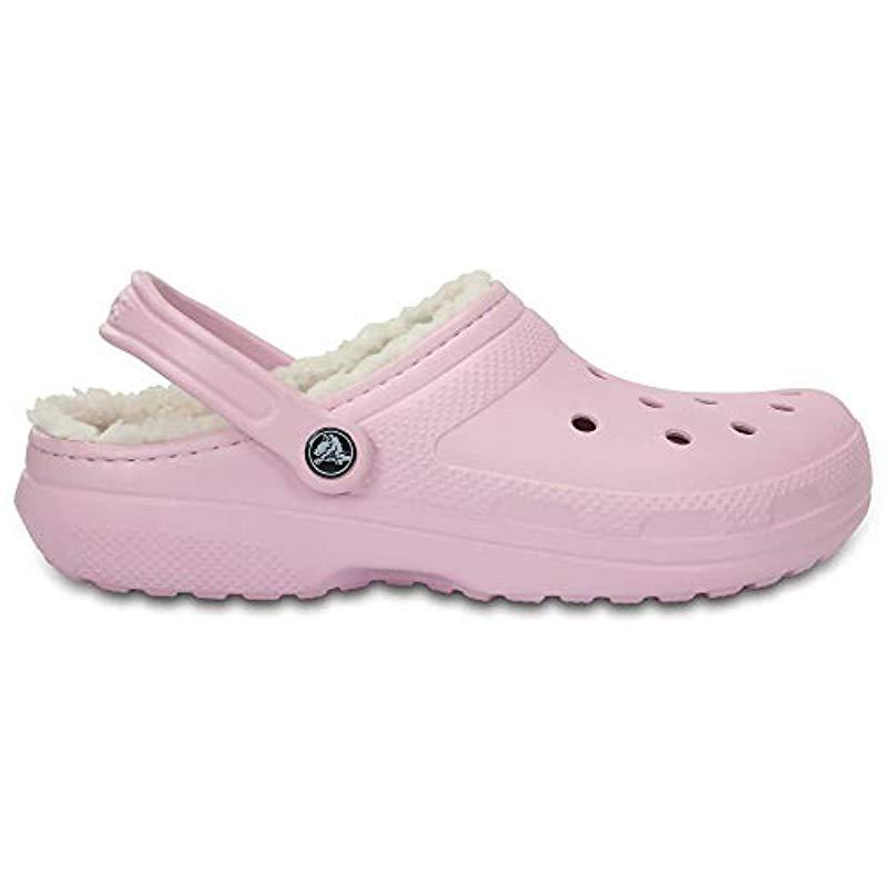 fuzzy pink crocs