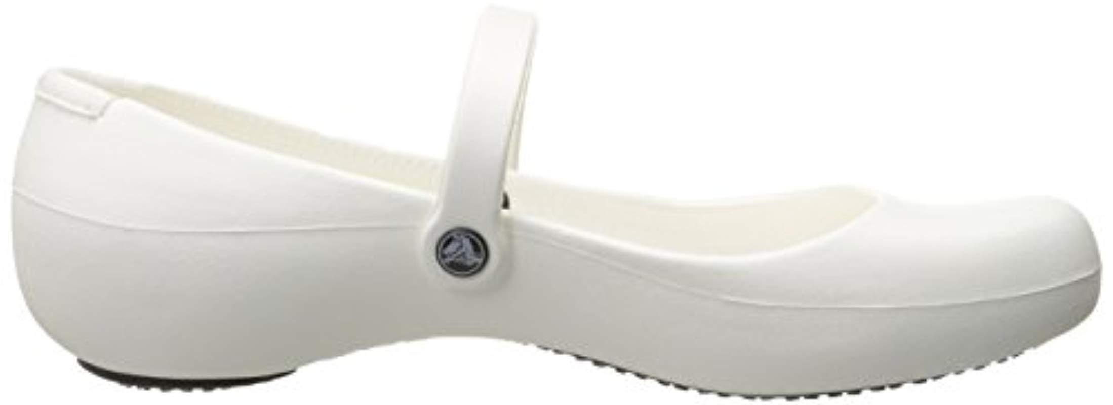 crocs alice work flat white