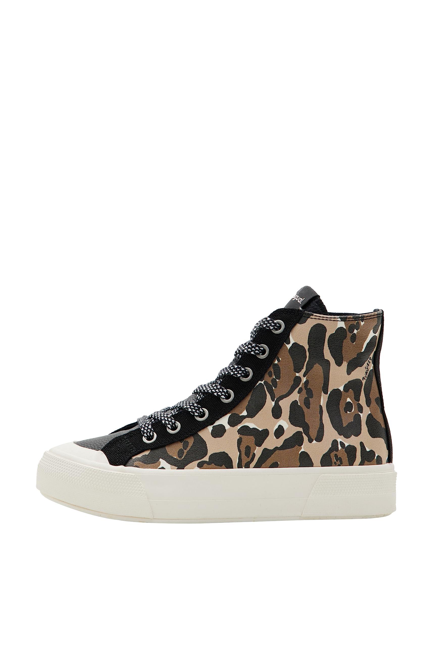 Desigual High-top Animal Print Sneakers in White | Lyst