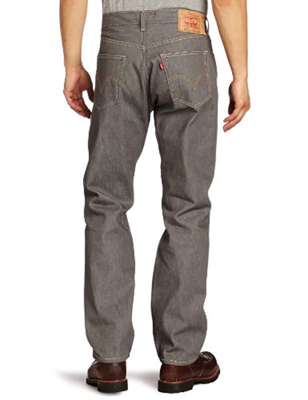 Levis Denim 501 Original Shrink To Fit Jeans In Gray For Men Lyst