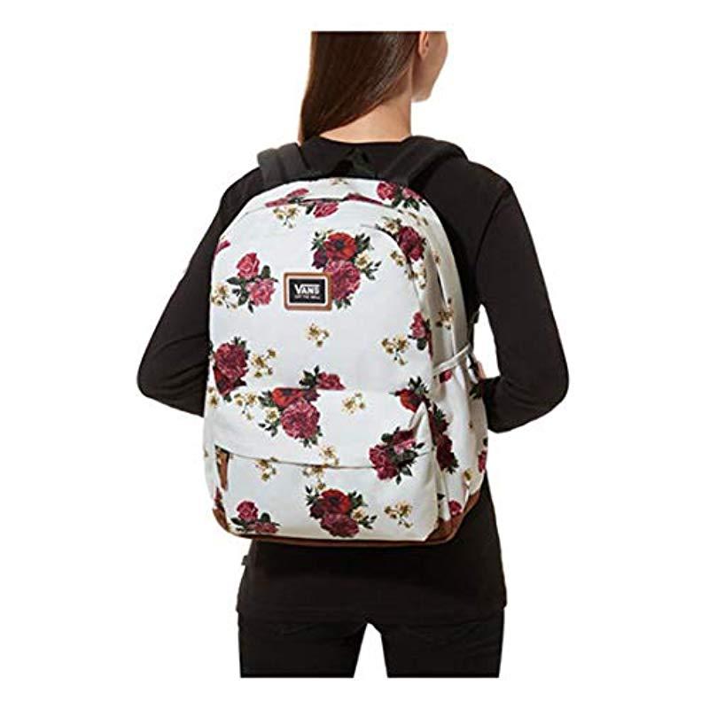 vans realm plus backpack botanical floral