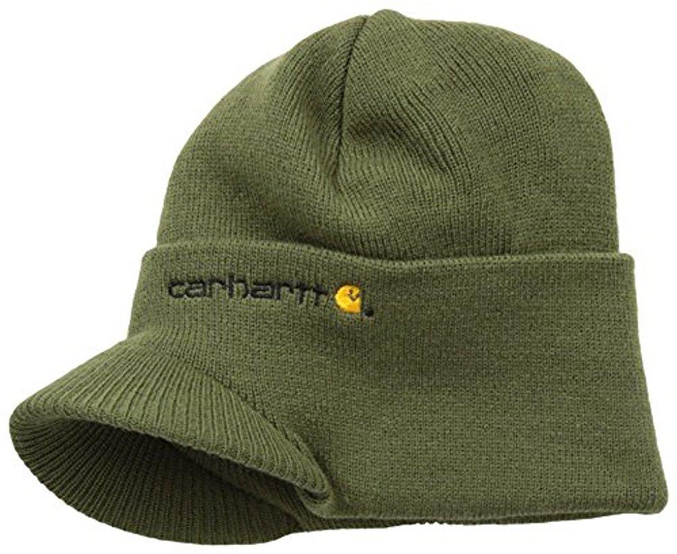 Carhartt Knit Hat With Visor in Green for Men | Lyst