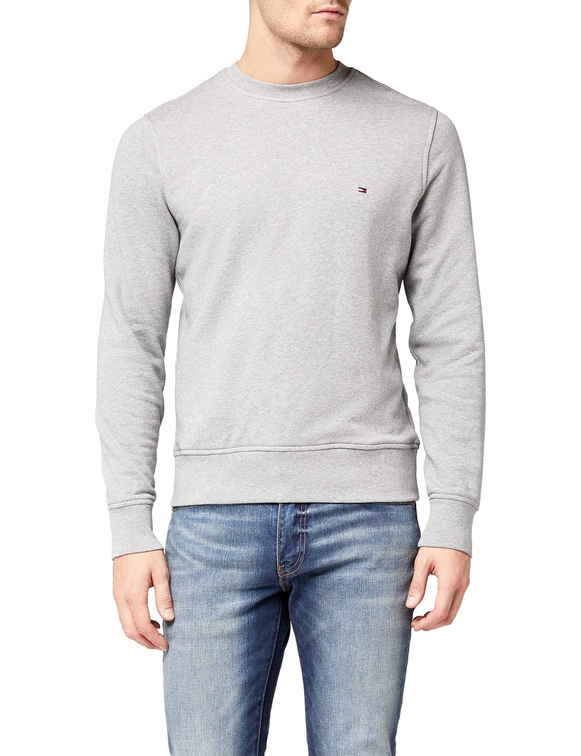 Tommy Hilfiger Core Cotton Sweatshirt Jumper in Grey for Men - Lyst
