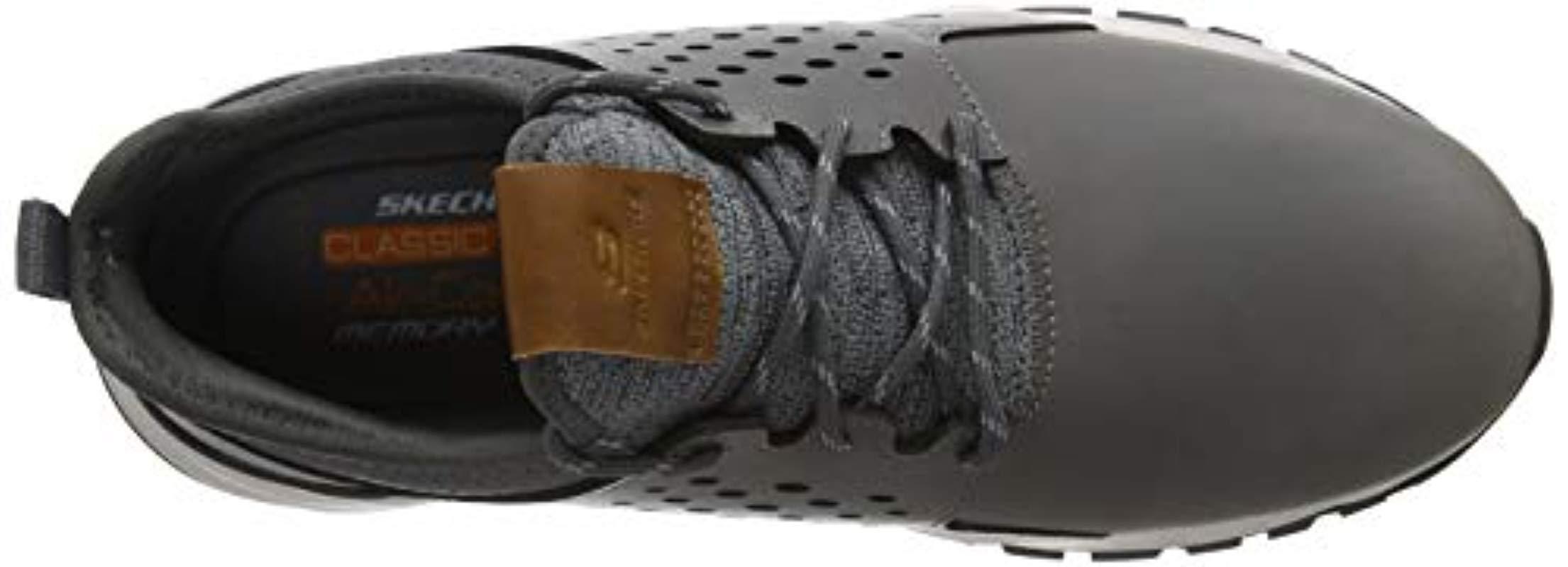 skechers lace up sneakers hombre gris