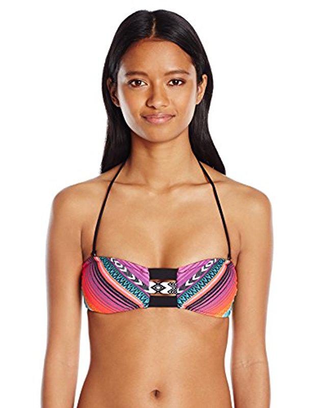 Van storm Rijpen slachtoffer Rip Curl Lolita Mexican Print Bandeau Bikini Top With Strappy Cutout | Lyst