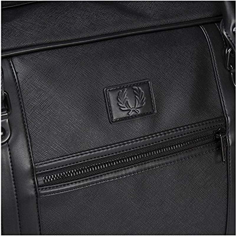 fred perry saffiano overnight bag