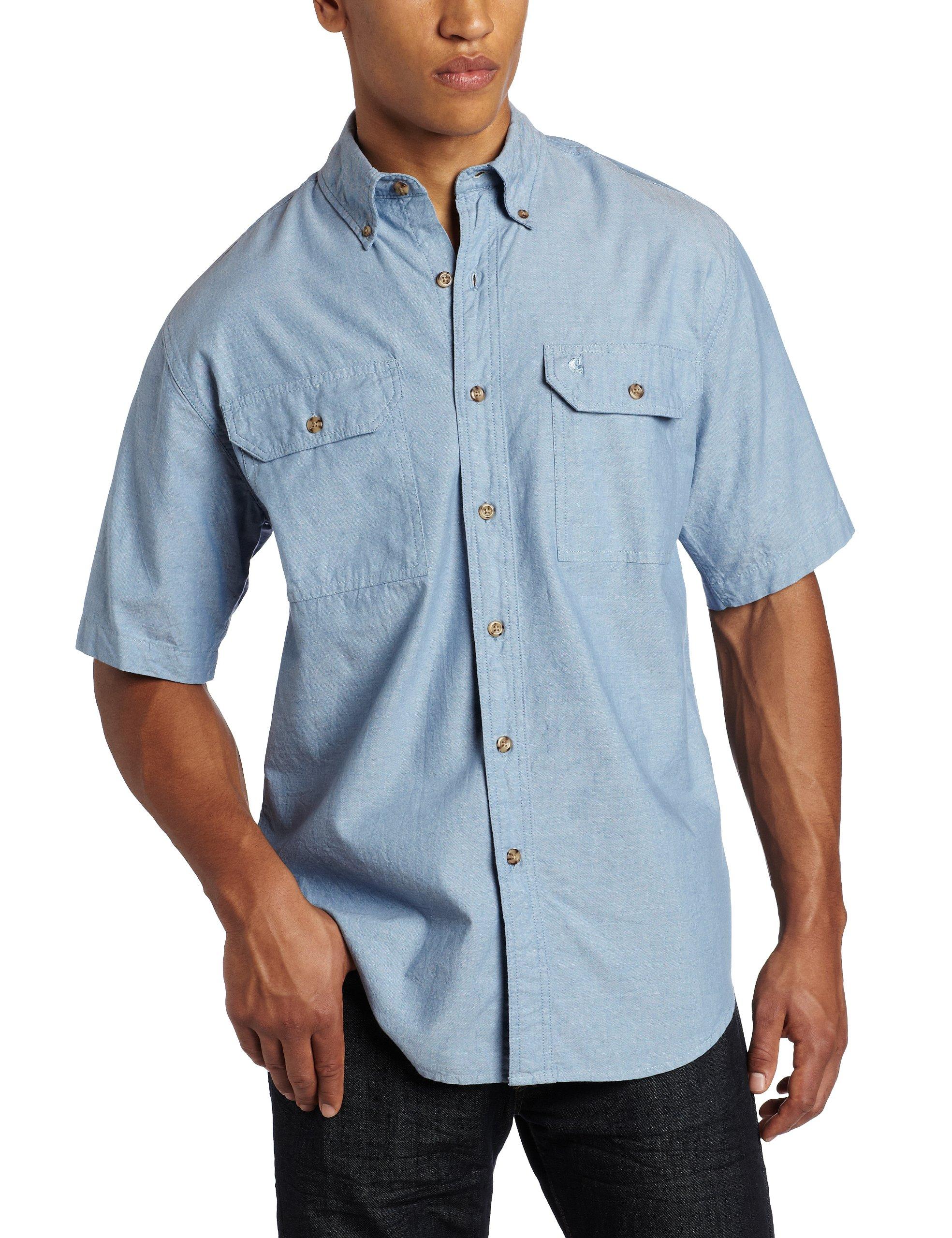 Carhartt Fort Short Sleeve Shirt Lightweight Chambray Button Front,blue  Chambray,medium for Men | Lyst