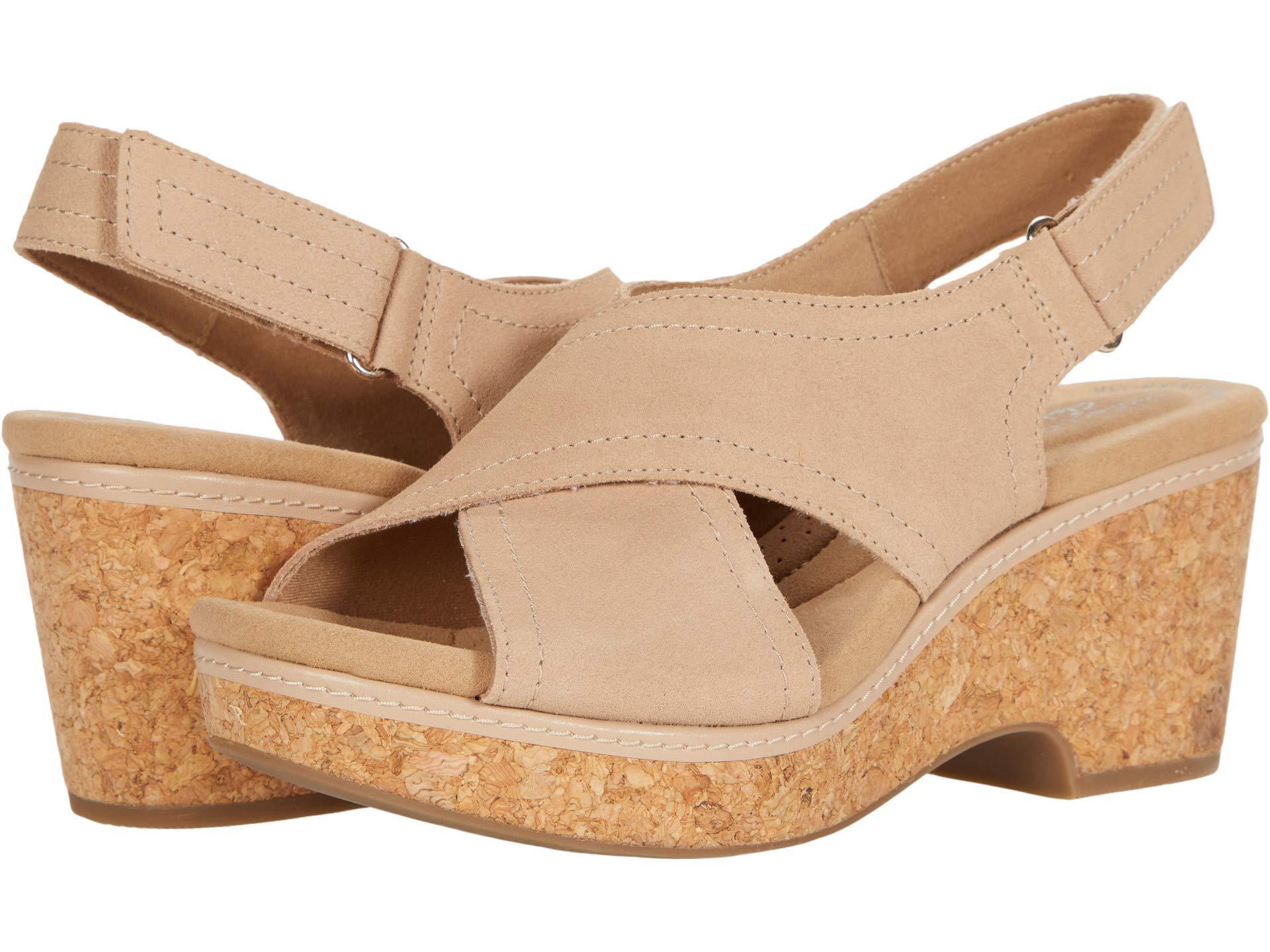 clarks cork wedge sandals