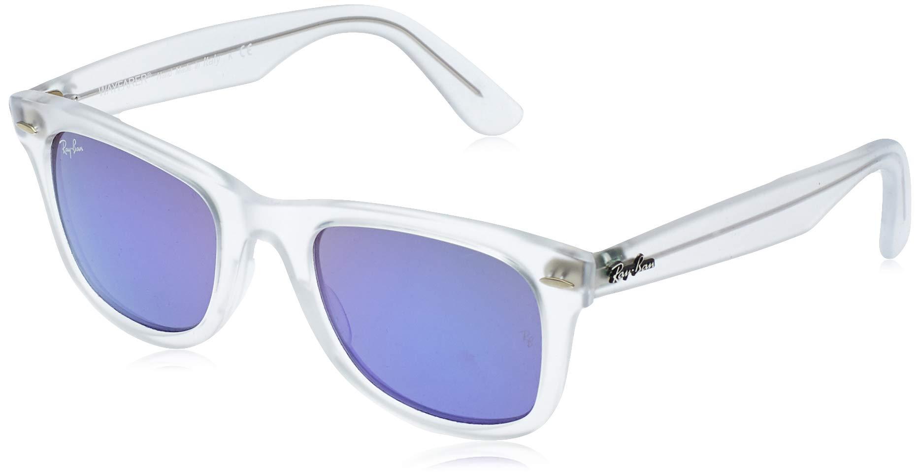 Ray-Ban Rb4340 Wayfarer Ease Sunglasses, Matte Transparent/violet