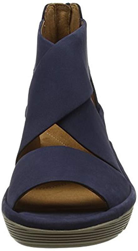 Clarks Clarene Glamor Wedge Heels Sandals in Blue | Lyst UK