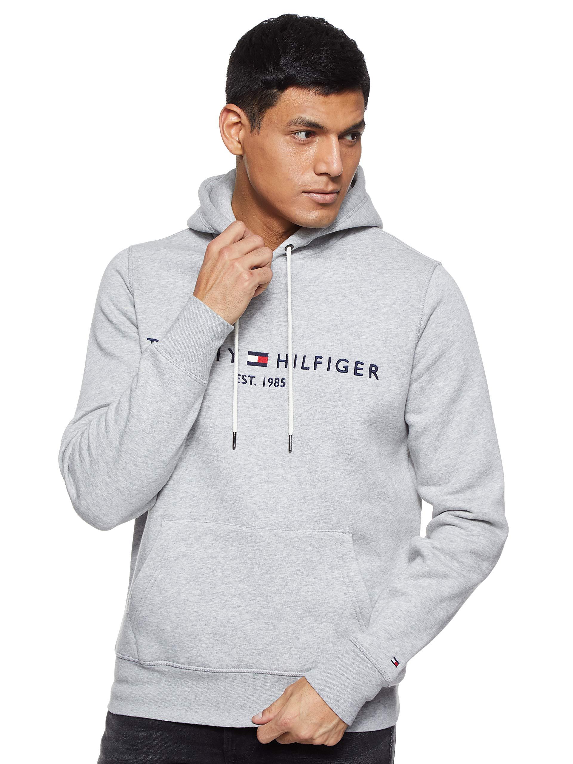 Tommy Hilfiger Tommy Logo Hoody Hooded Sweatshirt in Grey (Grey) for ...