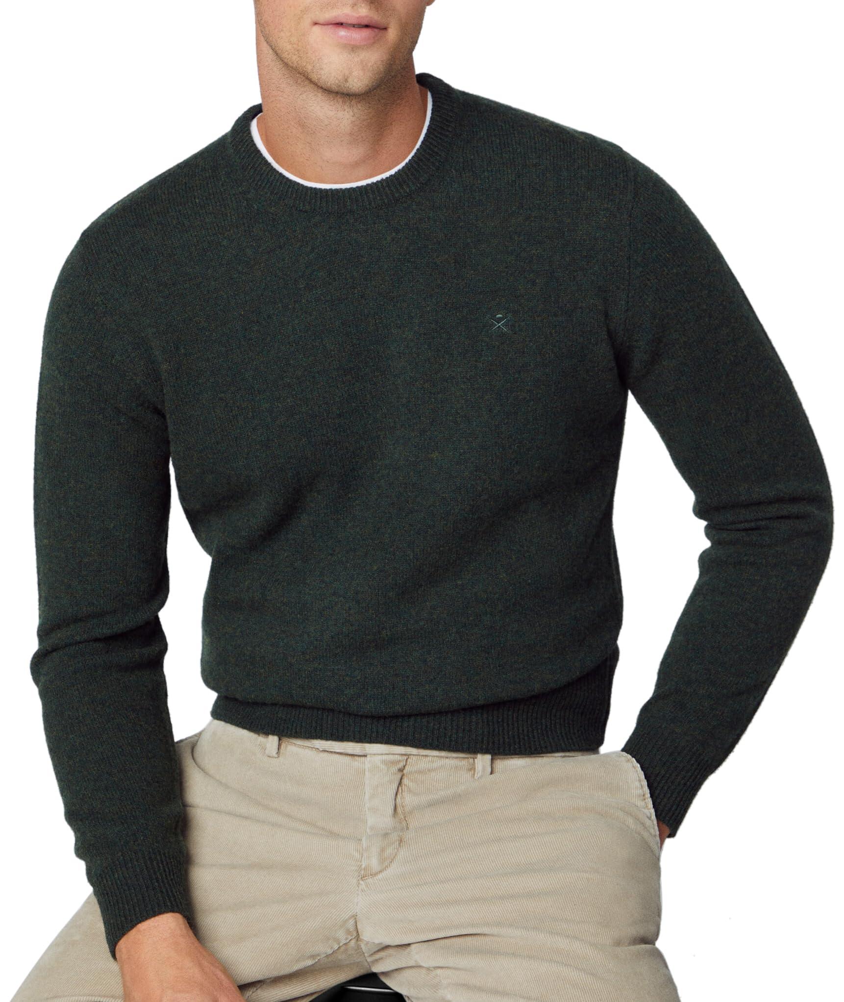 Hackett Lambswool Crew Pullover Sweater in Black for Men | Lyst UK