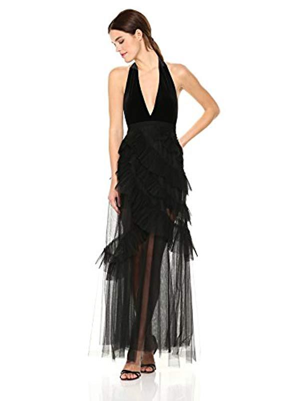 angelene velvet halter gown