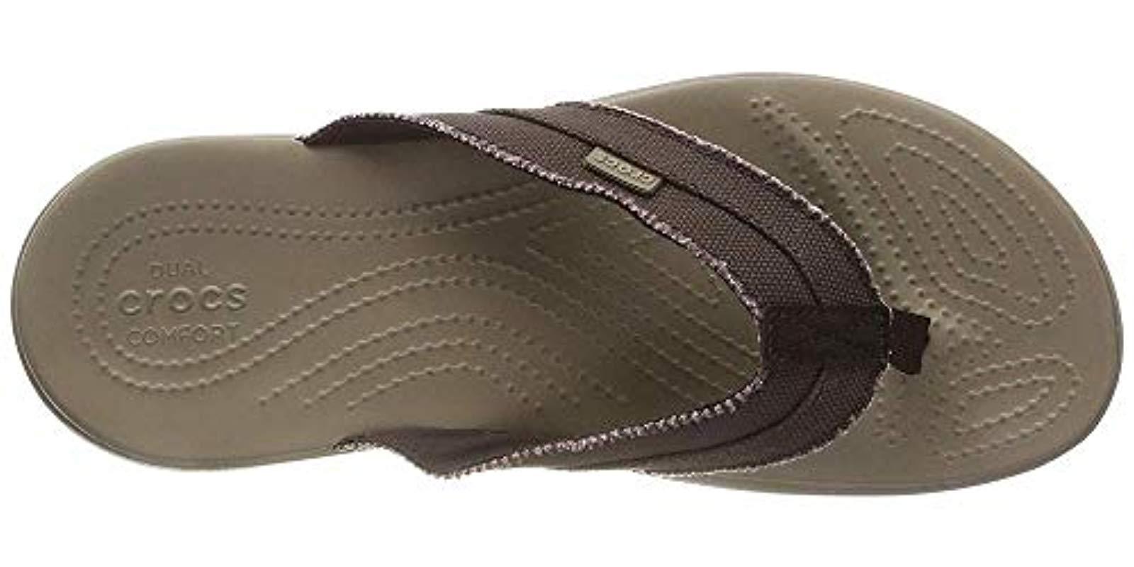 crocs men's santa cruz canvas flip flop
