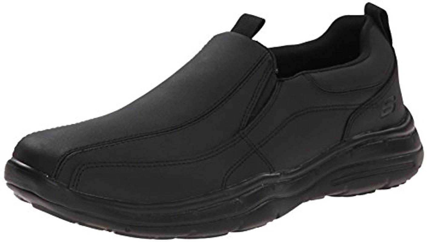 Skechers Leather Glides Docklands Slipon Loafer in Black for Men Lyst